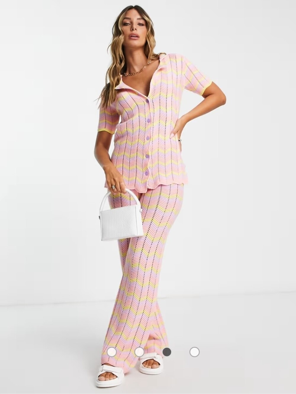Damson Madder Crochet Pants  (pink zigzag) EU Size 16/ US Size 12